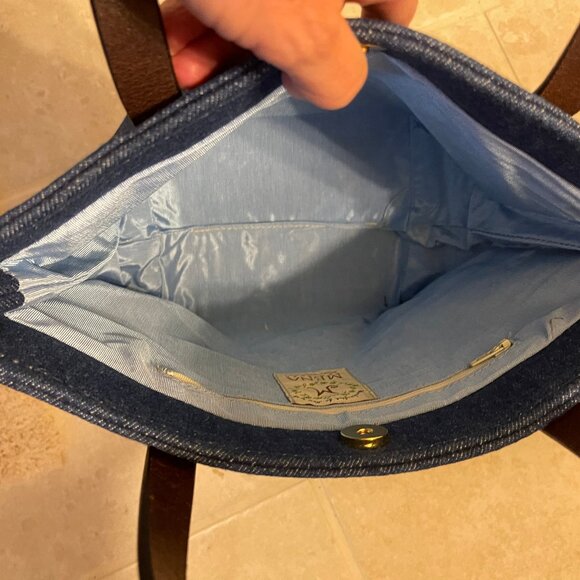 Mena denim small purse with leather handles - Picture 6 of 7